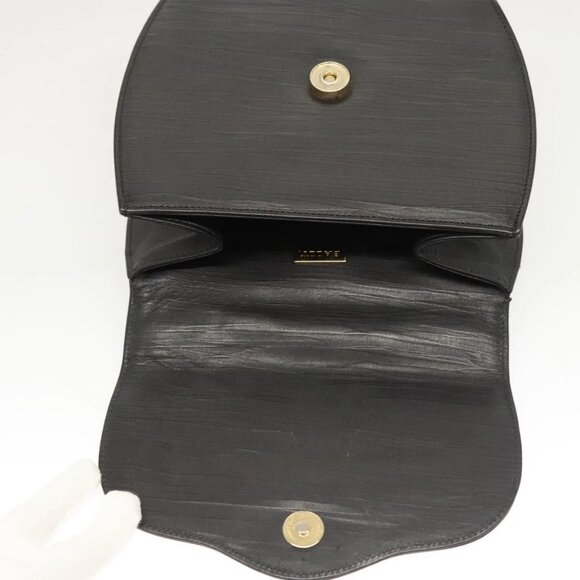 BALLY Hand Bag Leather Black Gold Auth 126005 - Picture 9 of 16